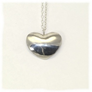 Shiny heart sterling silver pendant